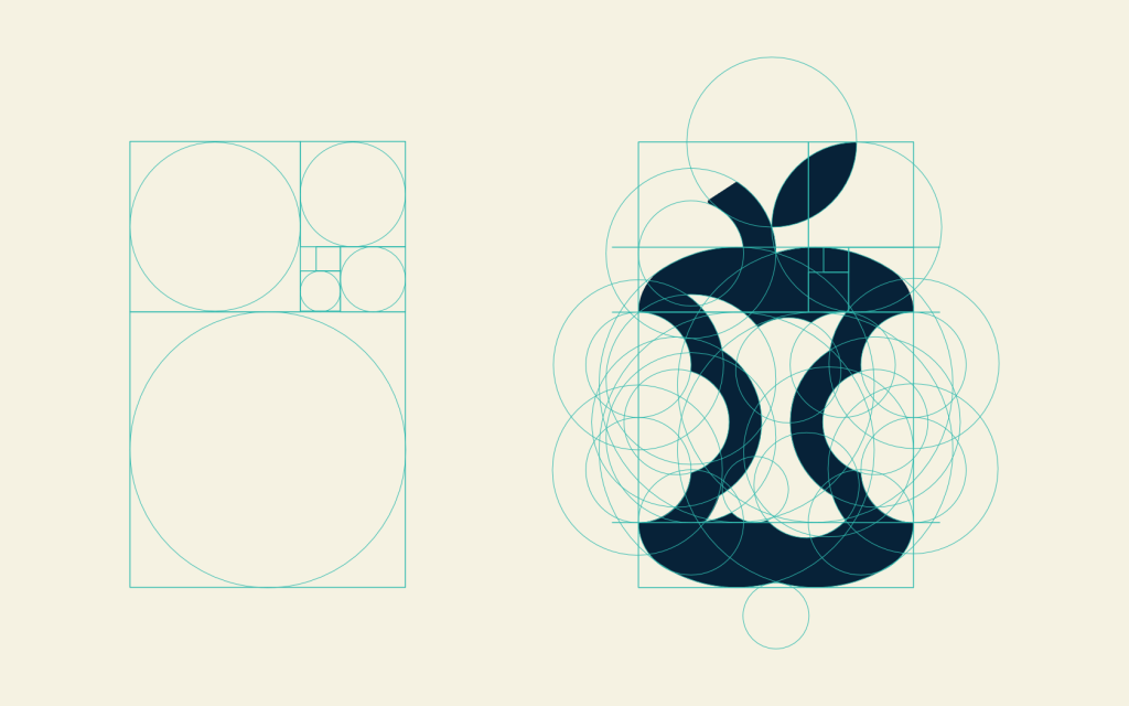 Dessin technique basé sur le nombre d'or pour l'icone de la Tricyclerie.