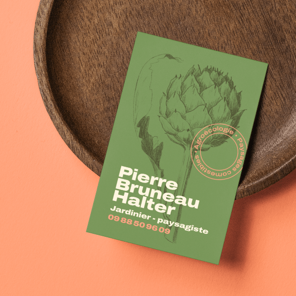 Mockup d'une carte de visite pour un jardinier